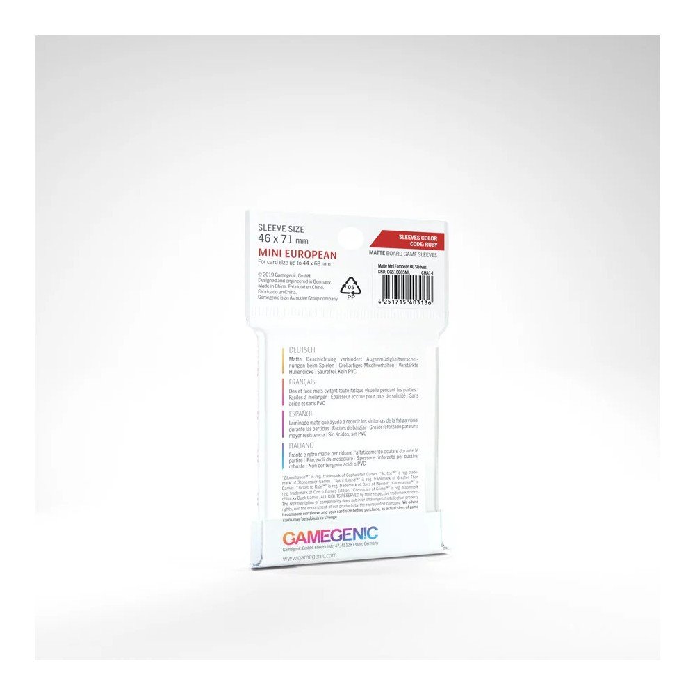 fundas matte sleeves: mini european 46 x 71 (50) fundas matte sleeves: mini european 46 x 71 (50)