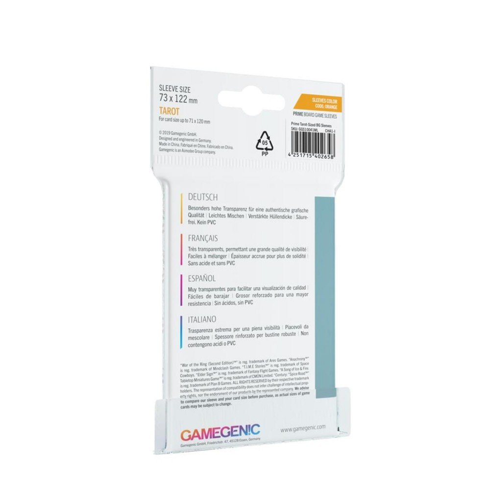 fundas prime tarot sized sleeves 73x122mm (50) fundas prime tarot sized sleeves 73x122mm (50)