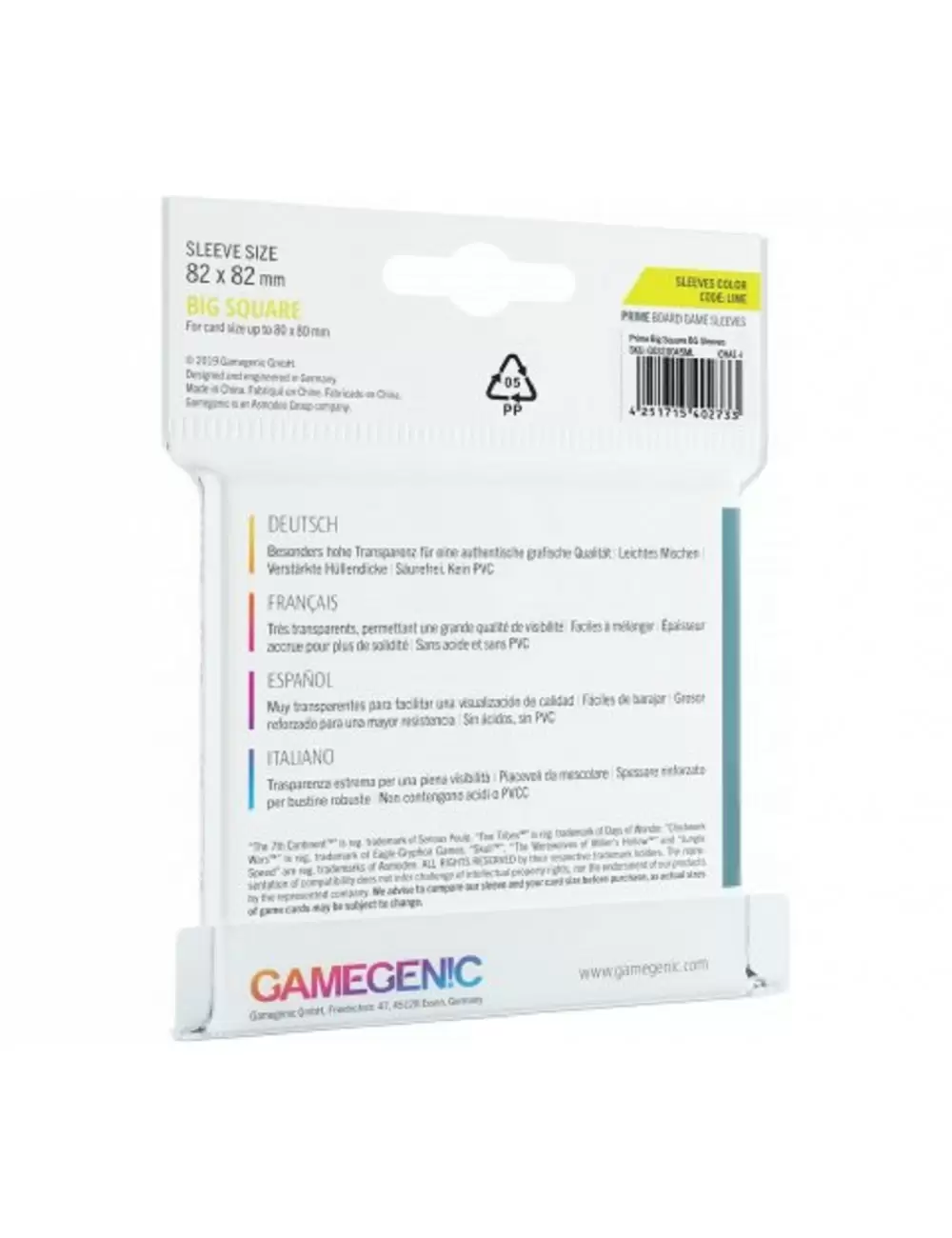 fundas prime big square sized sleeves 82x82mm (50) fundas prime big square sized sleeves 82x82mm (50)